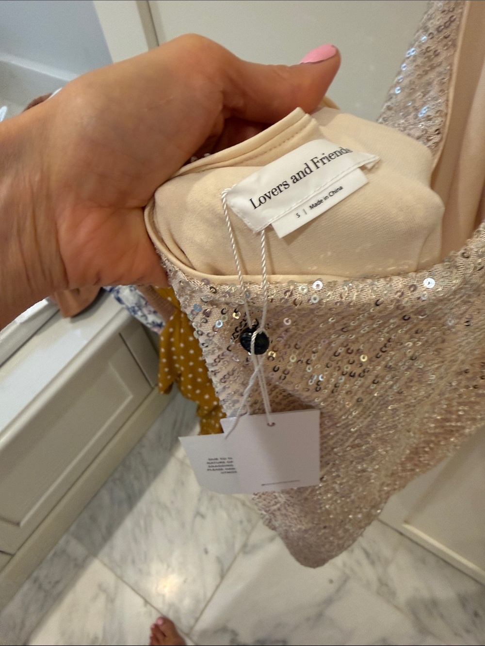 Lovers + Friends Champagne Sequin Mini Dress - Picture 4 of 4